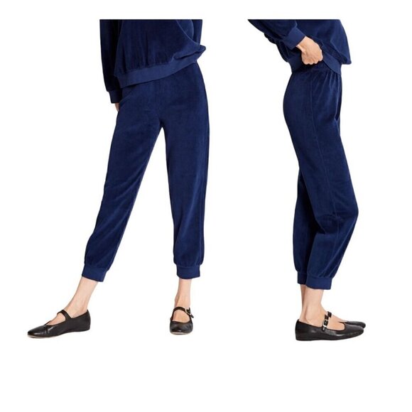 Suzie Kondi The Tinos Slim Track Pants in Velour, Steel, Size  L, New with Tag - Picture 14 of 14